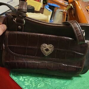 Source Unknown Brown Crocodile Shoulder Bag